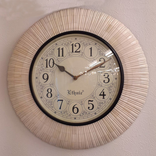 時計 掛時計 ウォールクロック 丸 象嵌 BONE ボーン Ethnic clock Makerts エスニック クロック マーケット 0328018 クラシック