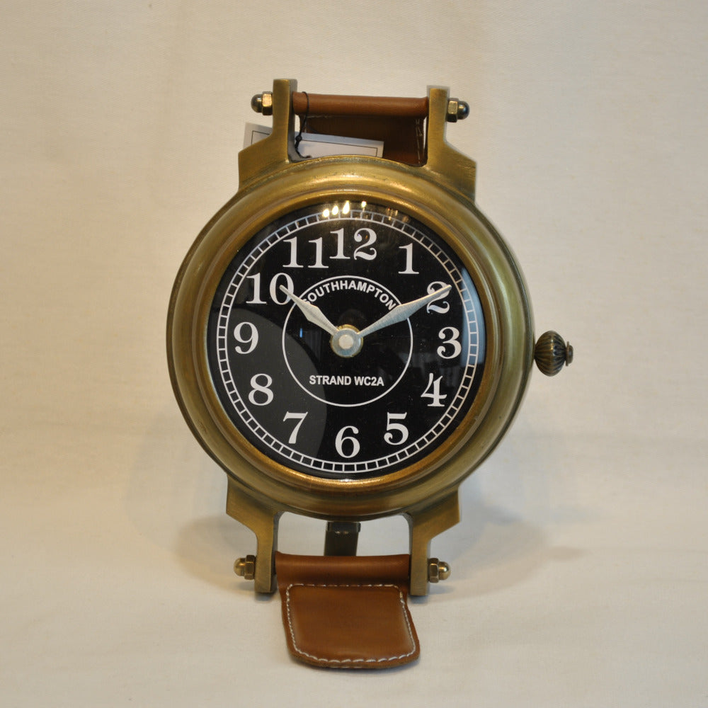 時計 腕時計型 置時計 インテリア時計 真鍮製時計 インテリア雑貨 テーブルクロック アンティーク風置時計 真鍮雑貨 310001