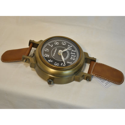 時計 腕時計型 置時計 インテリア時計 真鍮製時計 インテリア雑貨 テーブルクロック アンティーク風置時計 真鍮雑貨 310001