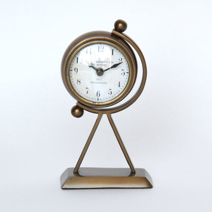 時計 地球儀型 置時計 地球儀型置時計 地球儀型時計 インテリア時計 真鍮製時計 インテリア雑貨 テーブルクロック アンティーク風置時計 真鍮雑貨 310004