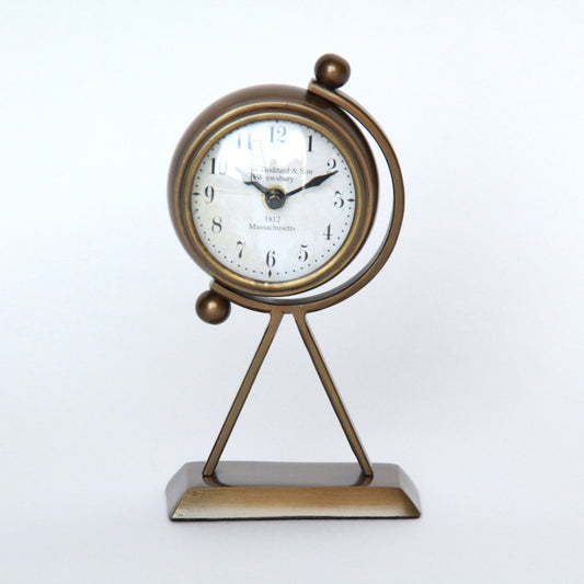 時計 地球儀型 置時計 地球儀型置時計 地球儀型時計 インテリア時計 真鍮製時計 インテリア雑貨 テーブルクロック アンティーク風置時計 真鍮雑貨 310004