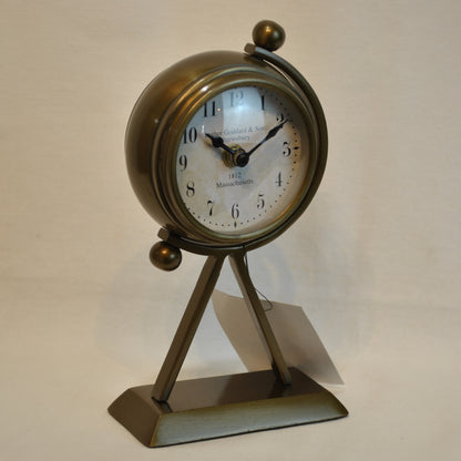 時計 地球儀型 置時計 地球儀型置時計 地球儀型時計 インテリア時計 真鍮製時計 インテリア雑貨 テーブルクロック アンティーク風置時計 真鍮雑貨 310004