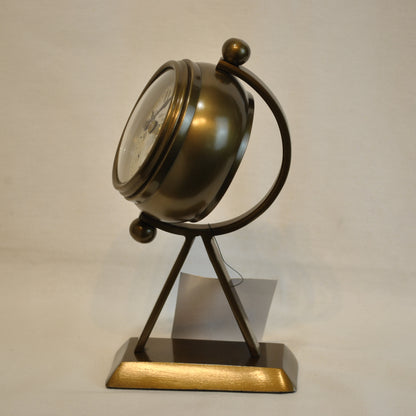 時計 地球儀型 置時計 地球儀型置時計 地球儀型時計 インテリア時計 真鍮製時計 インテリア雑貨 テーブルクロック アンティーク風置時計 真鍮雑貨 310004