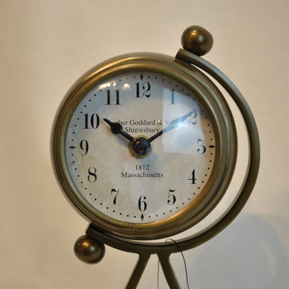 時計 地球儀型 置時計 地球儀型置時計 地球儀型時計 インテリア時計 真鍮製時計 インテリア雑貨 テーブルクロック アンティーク風置時計 真鍮雑貨 310004