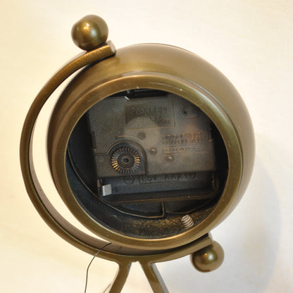 時計 地球儀型 置時計 地球儀型置時計 地球儀型時計 インテリア時計 真鍮製時計 インテリア雑貨 テーブルクロック アンティーク風置時計 真鍮雑貨 310004