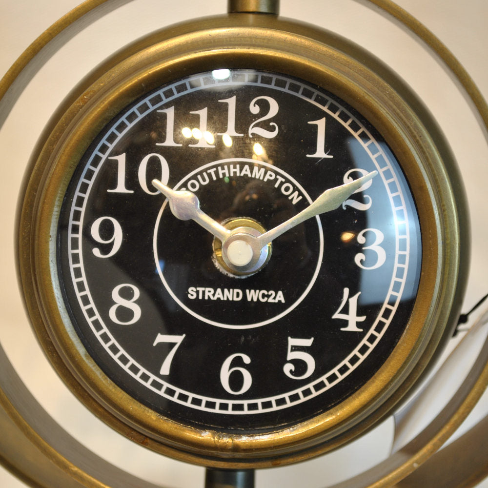 時計 天球儀型 置時計 天球儀型置時計 天球儀型時計 インテリア時計 真鍮製時計 インテリア雑貨 テーブルクロック アンティーク風置時計 真鍮雑貨 310005