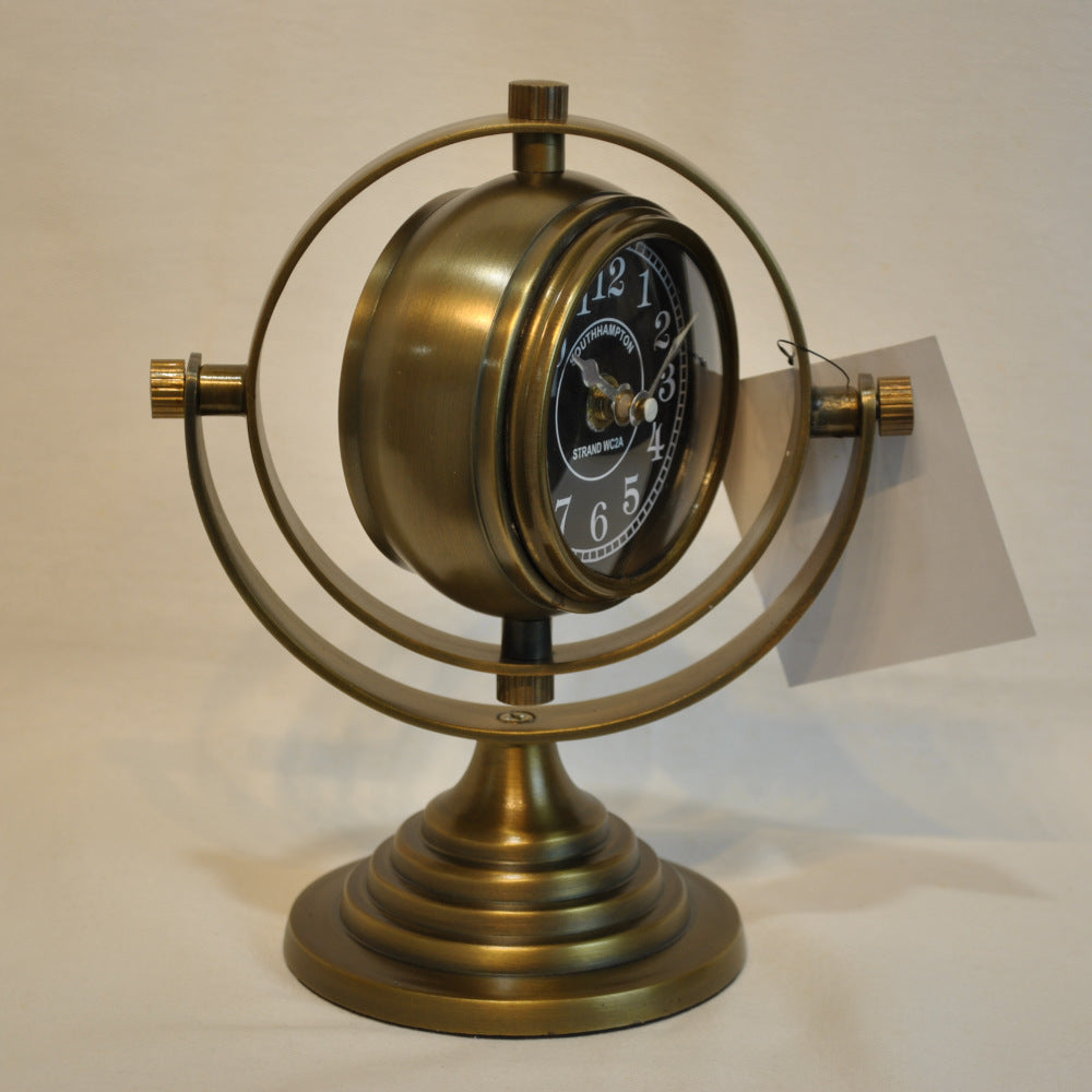 時計 天球儀型 置時計 天球儀型置時計 天球儀型時計 インテリア時計 真鍮製時計 インテリア雑貨 テーブルクロック アンティーク風置時計 真鍮雑貨 310005