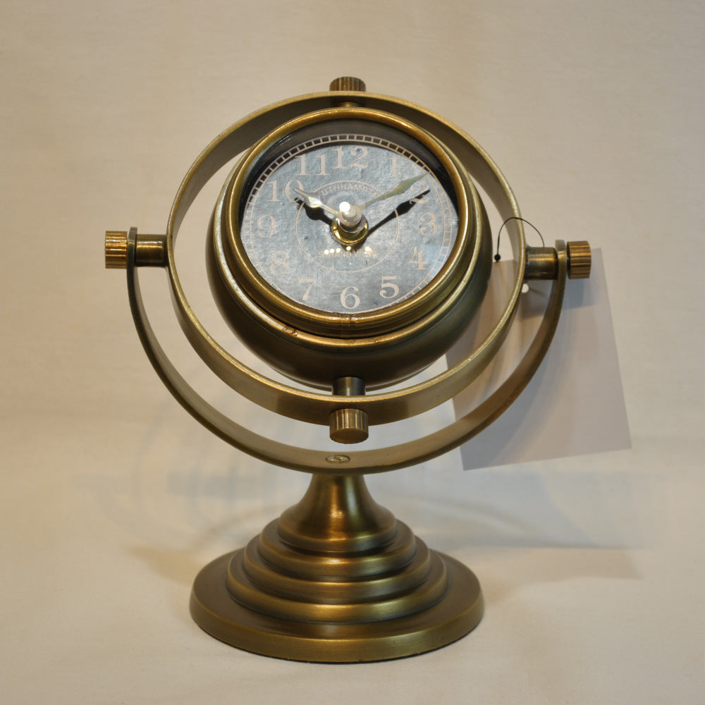 時計 天球儀型 置時計 天球儀型置時計 天球儀型時計 インテリア時計 真鍮製時計 インテリア雑貨 テーブルクロック アンティーク風置時計 真鍮雑貨 310005