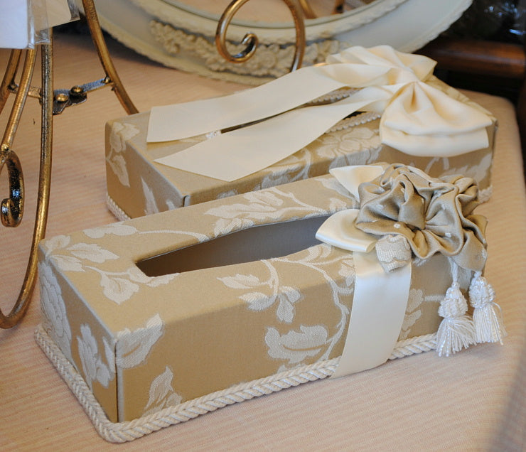 ティッシュボックス リボン ボックス BOX ヨーロピアン プリンセス インテリア カルトナージュ ジェニファーテイラー Jennifer Taylor Heirloom 32112TB