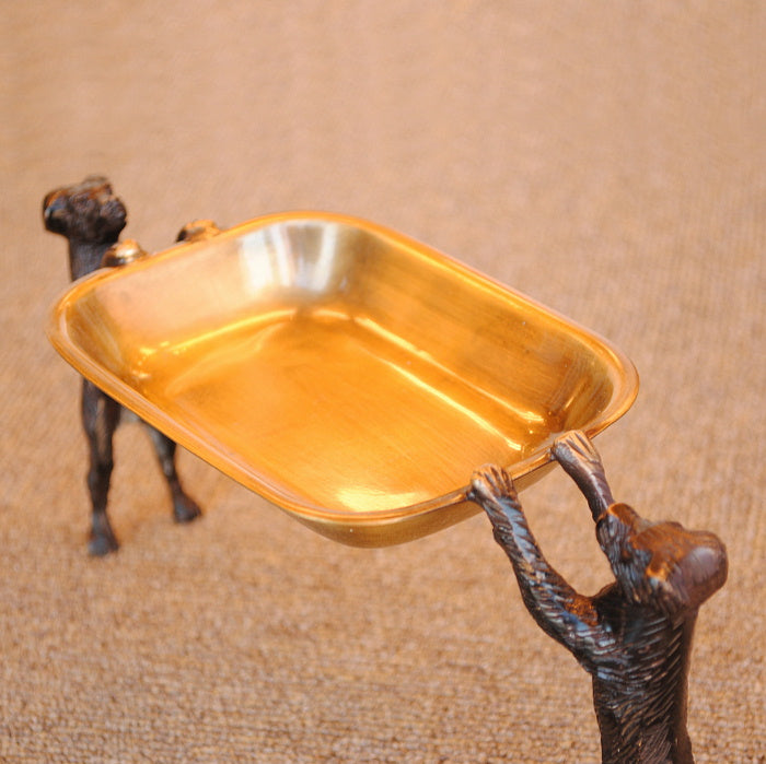 トレイ おしゃれ 真鍮製 プレート アンティーク調 ドッグ dog 犬 ソープディッシュ 雑貨 インテリア雑貨 ヨーロピアン雑貨 オシャレ雑貨 おしゃれ雑貨 325006