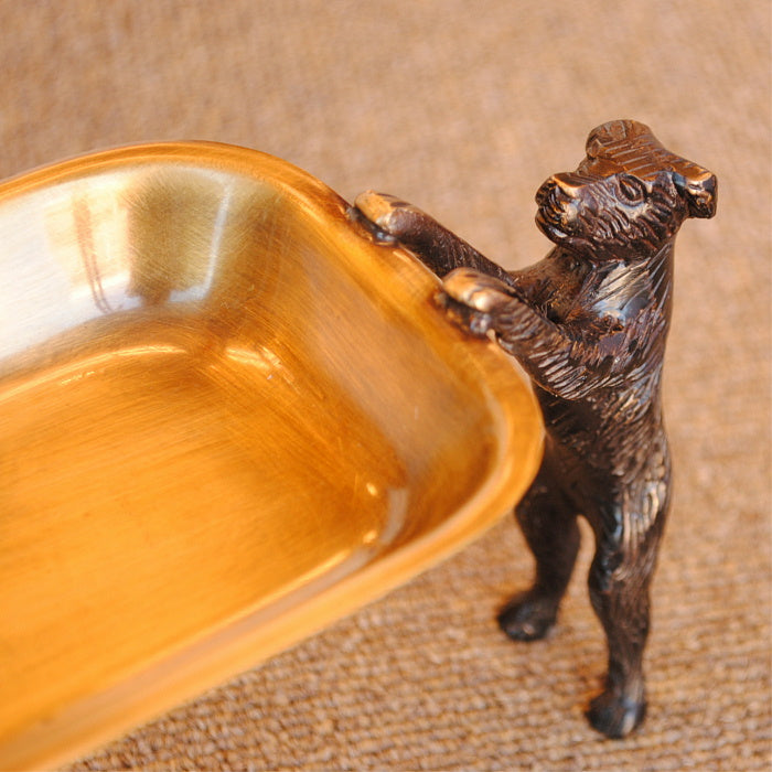 トレイ おしゃれ 真鍮製 プレート アンティーク調 ドッグ dog 犬 ソープディッシュ 雑貨 インテリア雑貨 ヨーロピアン雑貨 オシャレ雑貨 おしゃれ雑貨 325006