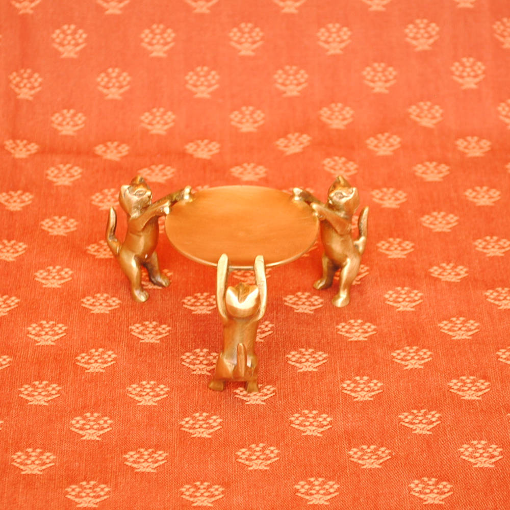 アクセサリートレイ おしゃれ CAT 猫 ネコ 真鍮製 アクセサリープレート トレイ プレート 雑貨 トレー インテリア雑貨 オシャレ雑貨 おしゃれ雑貨 325012