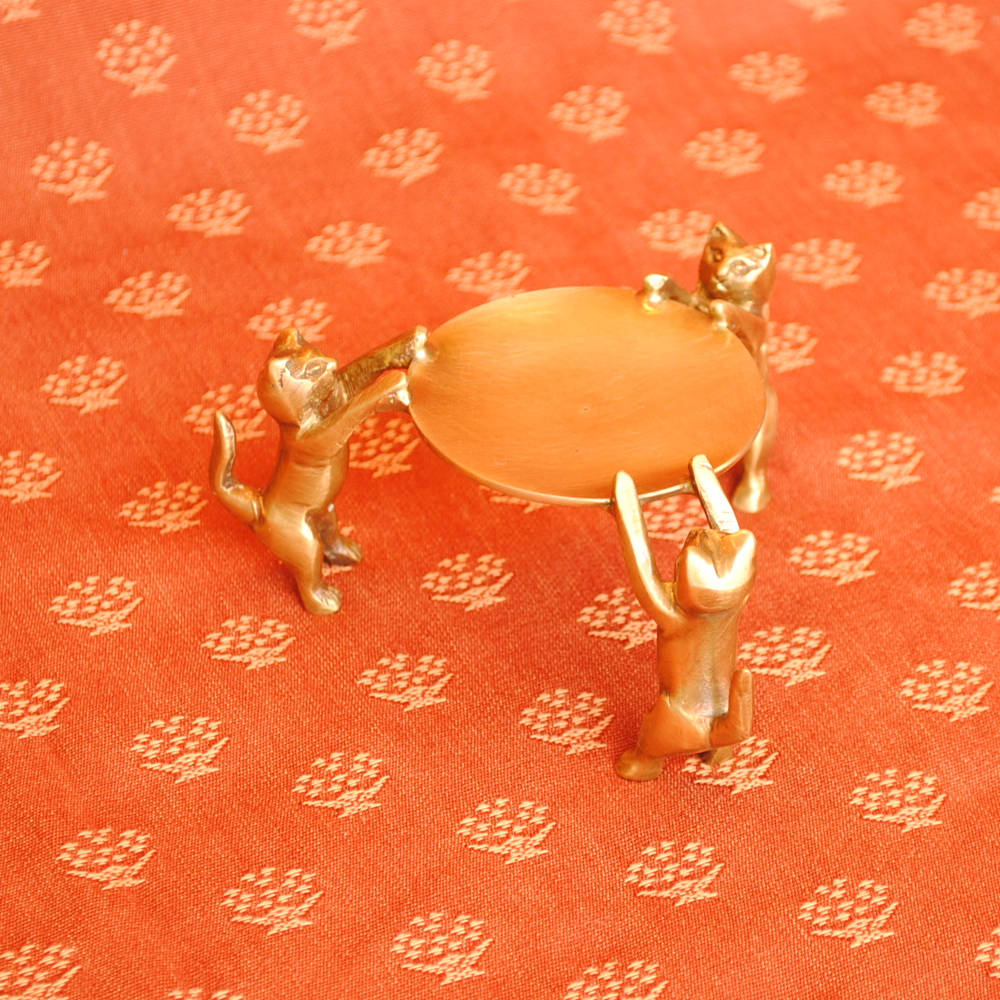 アクセサリートレイ おしゃれ CAT 猫 ネコ 真鍮製 アクセサリープレート トレイ プレート 雑貨 トレー インテリア雑貨 オシャレ雑貨 おしゃれ雑貨 325012