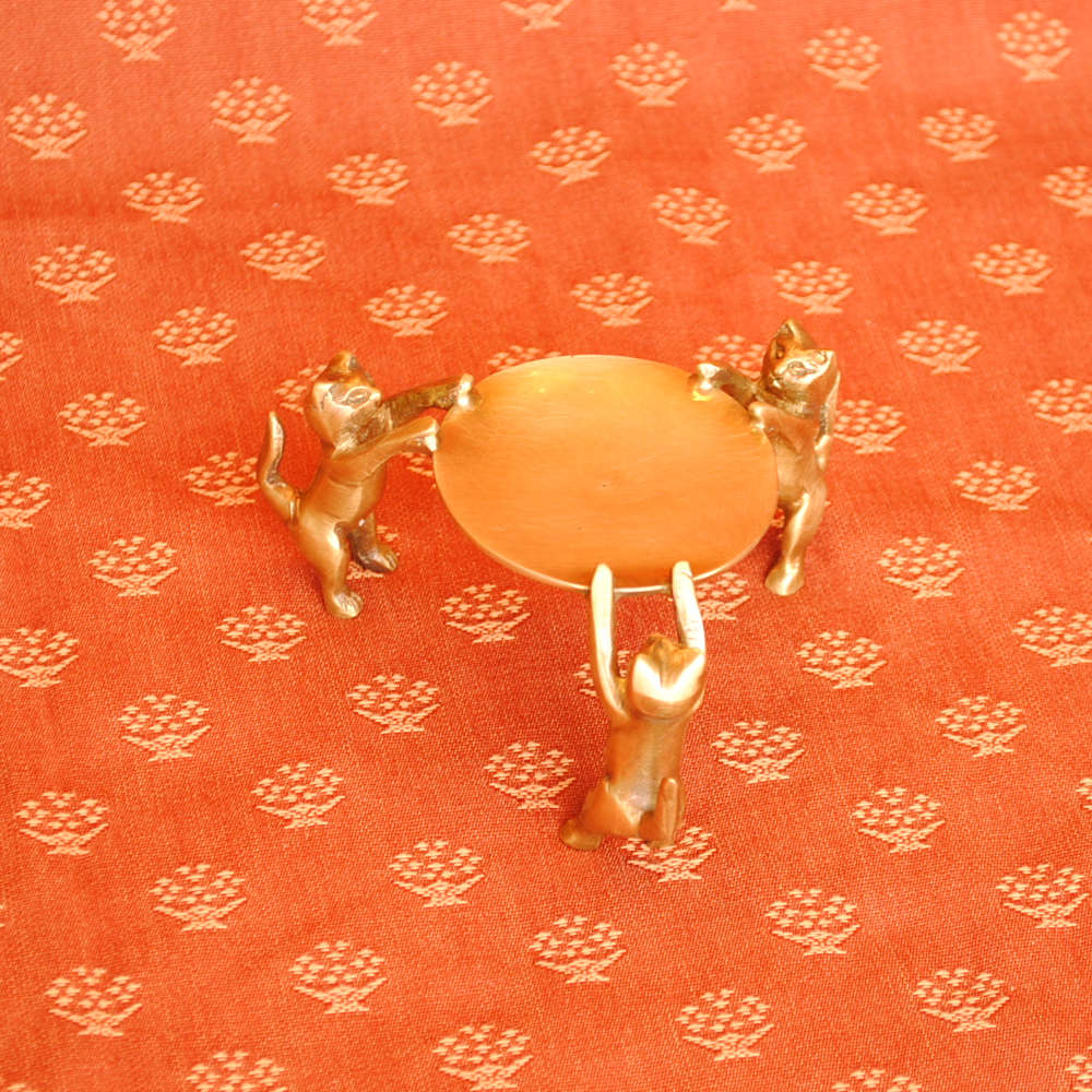 アクセサリートレイ おしゃれ CAT 猫 ネコ 真鍮製 アクセサリープレート トレイ プレート 雑貨 トレー インテリア雑貨 オシャレ雑貨 おしゃれ雑貨 325012