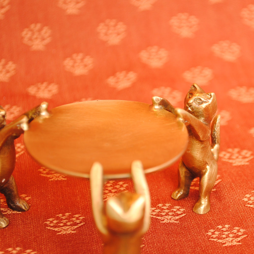 アクセサリートレイ おしゃれ CAT 猫 ネコ 真鍮製 アクセサリープレート トレイ プレート 雑貨 トレー インテリア雑貨 オシャレ雑貨 おしゃれ雑貨 325012