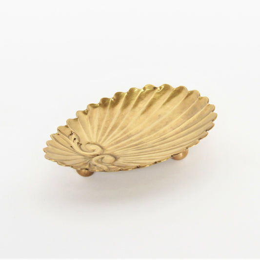 トレイ アクセサリートレイ シェル型トレイ 真鍮製トレイ 小物入れ アンティーク風トレイ 真鍮雑貨 325044