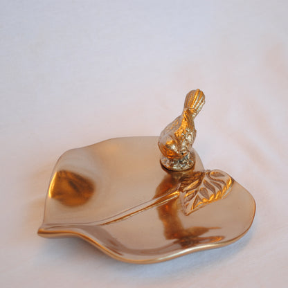 トレイ バードバス型トレイ おしゃれ アルミ製 プレート 鳥 バード アンティーク風 キートレイ 鍵皿 皿 トレー 雑貨 オブジェ インテリア雑貨 325045