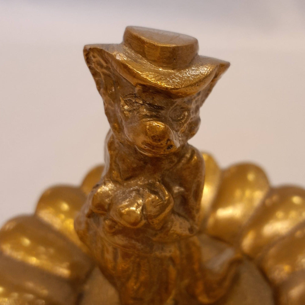 プレート アクセサリートレイ ブレスレッドホルダー 狐オブジェ 狐男爵 キタキツネ 置物 オーナメント アニマルトレイ アルミニウム製トレイ 小物入れ アンティーク風トレイ 雑貨 325051