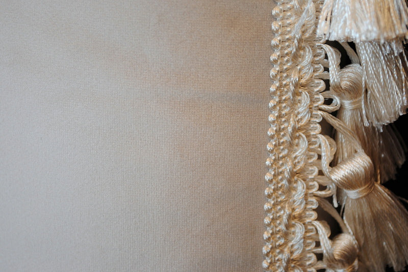 クッション おしゃれ 40×40 ベルベット グレー タッセル フリンジ JenniferTaylor ジェニファーテイラー Velours-GR 32916CU