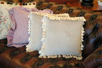 クッション おしゃれ 40×40 ベルベット グレー タッセル フリンジ Jennifer Taylor ジェニファーテイラー Velours-GR 32916CU