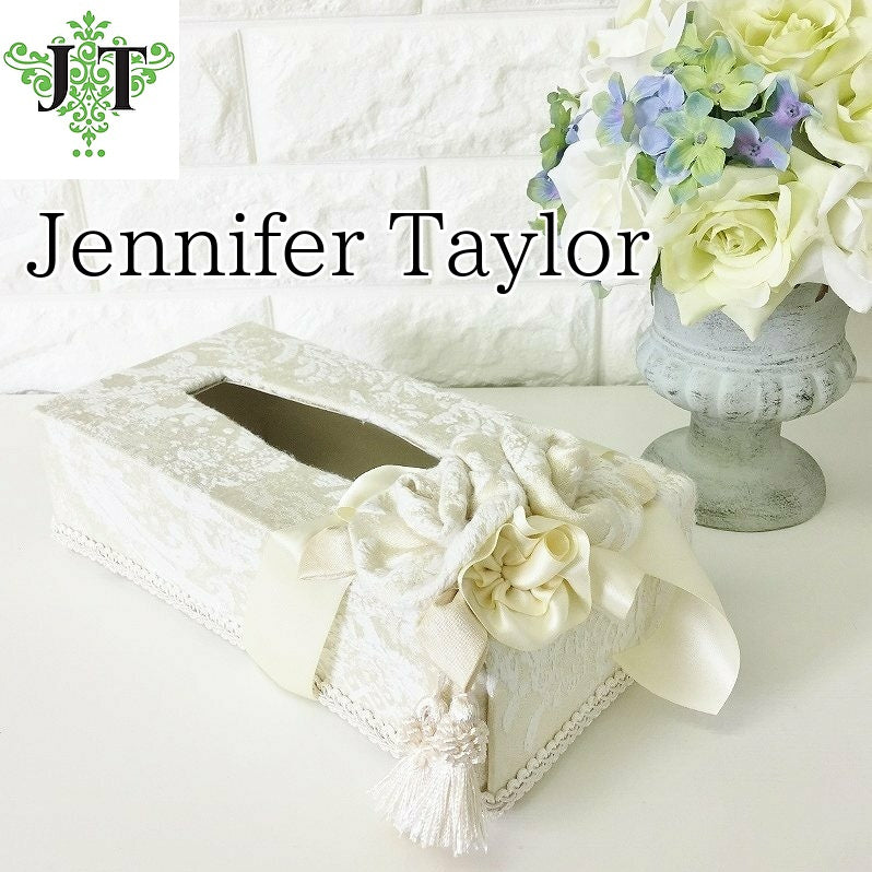 リボン ティッシュ ボックス BOX ヨーロピアン プリンセス インテリア ジェニファーテイラー カルトナージュ Jennifer Taylor raffine-WH 32945TB