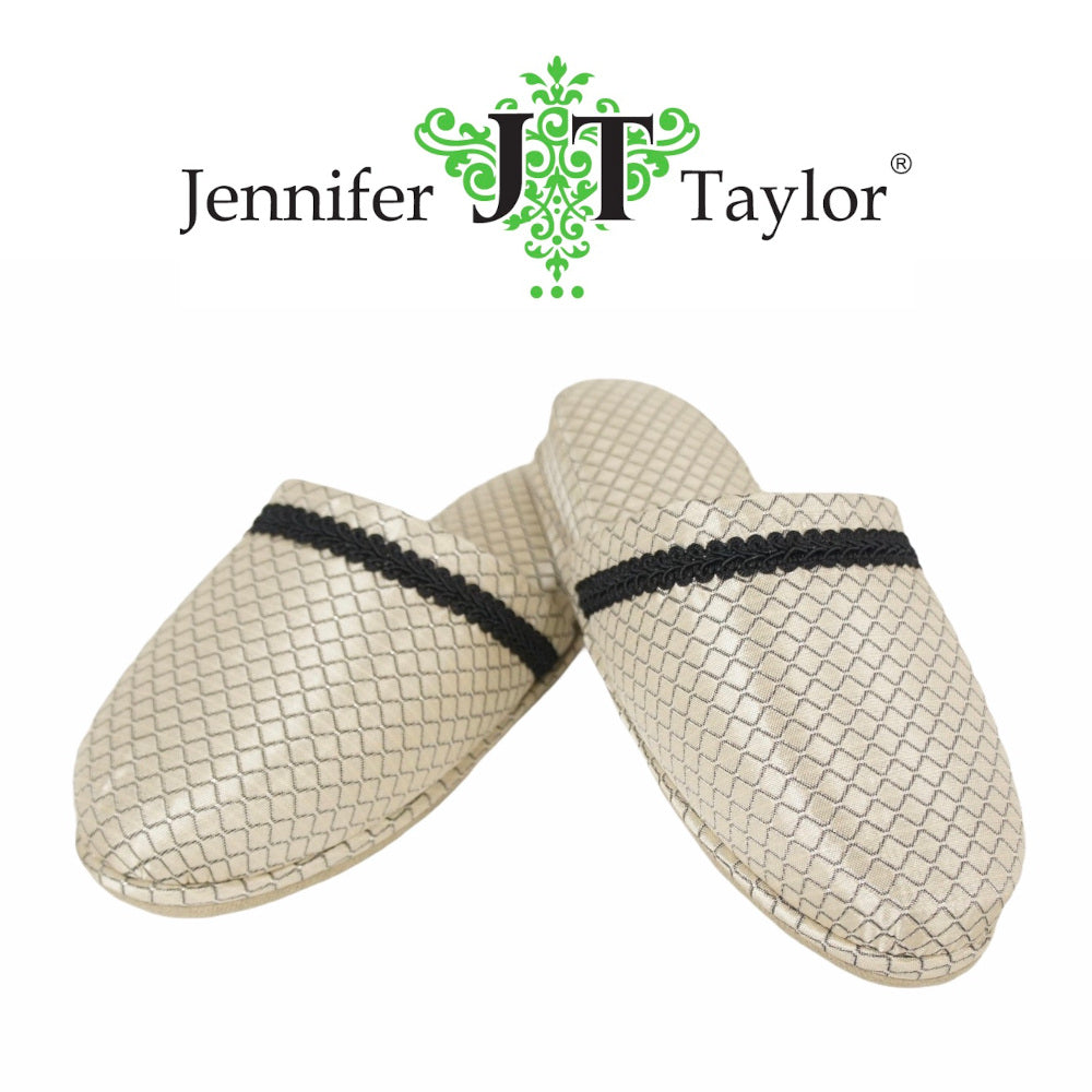 スリッパ おしゃれ モダン柄 ベージュカラー ルームシューズ ジェニファーテイラー JenniferTaylor Givet 33079SP