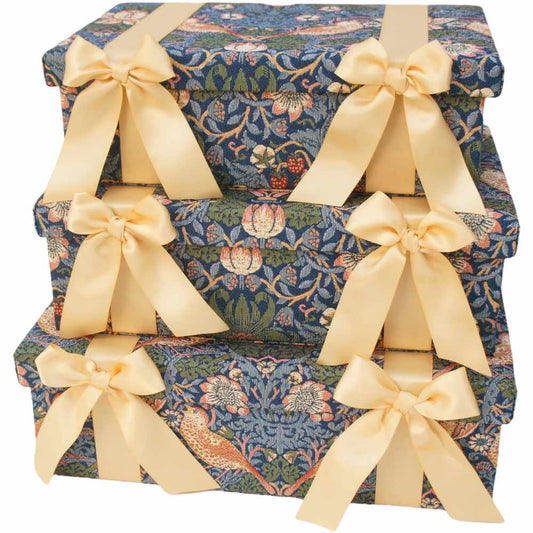 リボンボックス ウイリアムモリス ウィリアムモリス ３個セット BOX ボックス ジェニファーテイラー カルトナージュ StrawberryThief JenniferTaylor 33099BX