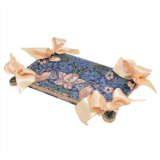 リボントレイ ウイリアムモリス ウィリアムモリス リボン 長方形 トレー トレイ JenniferTaylor ジェニファーテイラー カルトナージュ StrawberryThief 33100TY