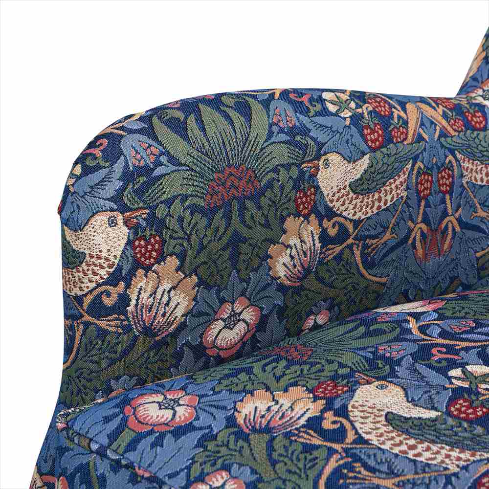 アームチェア チェア ウィリアムモリス ウイリアムモリス WilliamMorris アンティーク調 1人掛けソファ 椅子 ボタン締め いちご泥棒 StrawberryThief 33114AC