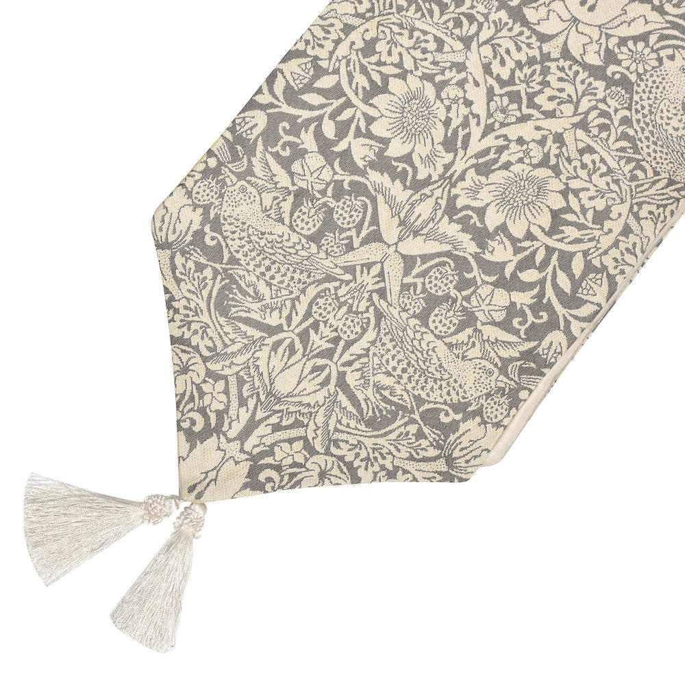 テーブルランナー ウィリアムモリス イチゴ泥棒 WilliamMorris ジェニファーテイラー いちご泥棒 グレー 180cm StrawberryThiefGR JenniferTaylor 33196TR