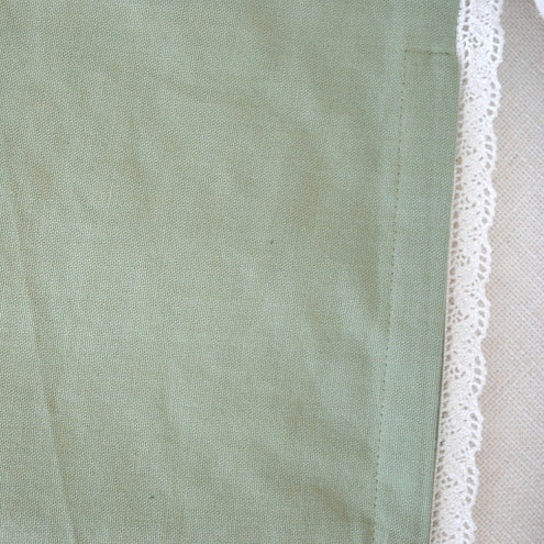 クッションカバー オシャレ インテリア雑貨 クッション コットン レーストリム 正方形 グリーン 40x40 GR 343002