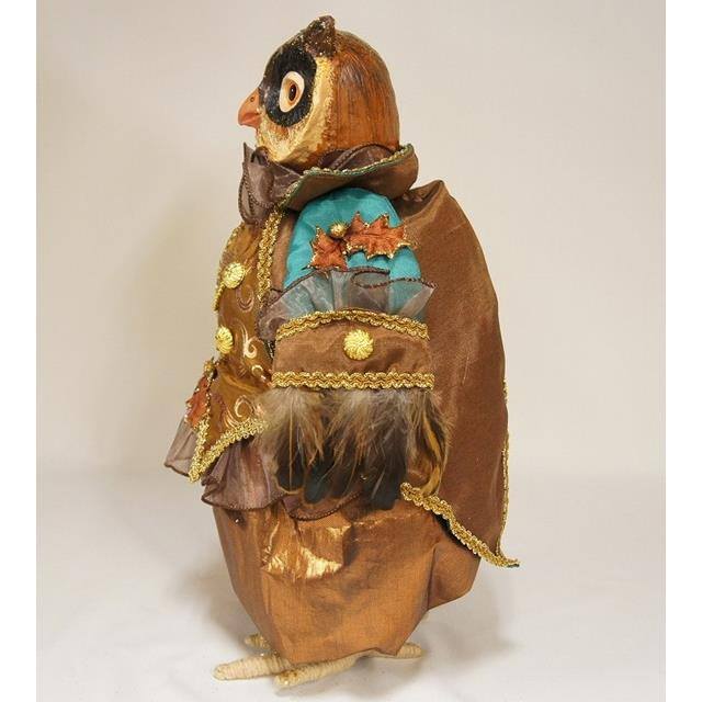 ふくろう男爵 北欧人形 クリスマスグッズ オーナメント ノエル 人形 ドール 梟男爵 ブラウン 高さ33cm 置物 35059DO-CB