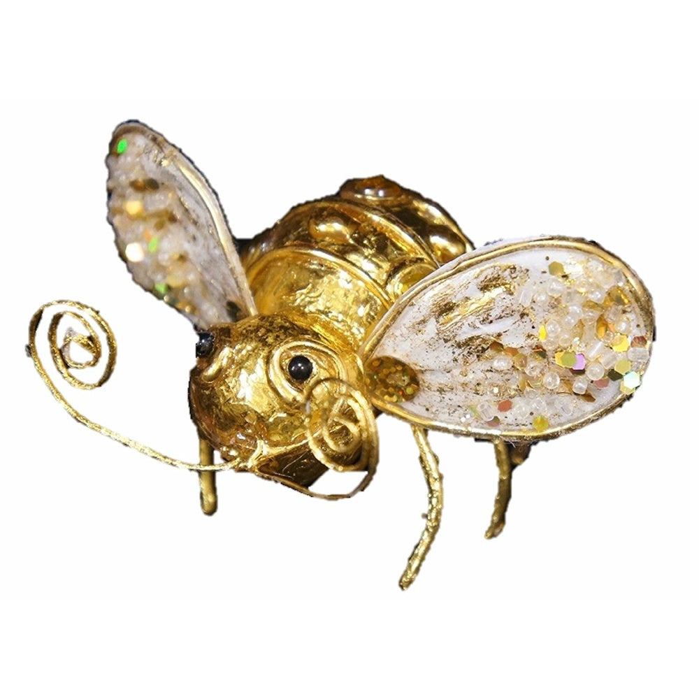 クリップ ミツバチクリップ BEE ツリーオーナメント クリスマスグッズ オーナメント ノエル 人形 ドール 昆虫 蜂 ハチ ゴールド アイボリー 35082XO-IG