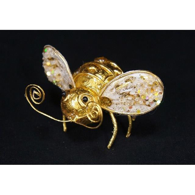 クリップ ミツバチクリップ BEE ツリーオーナメント クリスマスグッズ オーナメント ノエル 人形 ドール 昆虫 蜂 ハチ ゴールド アイボリー 35082XO-IG