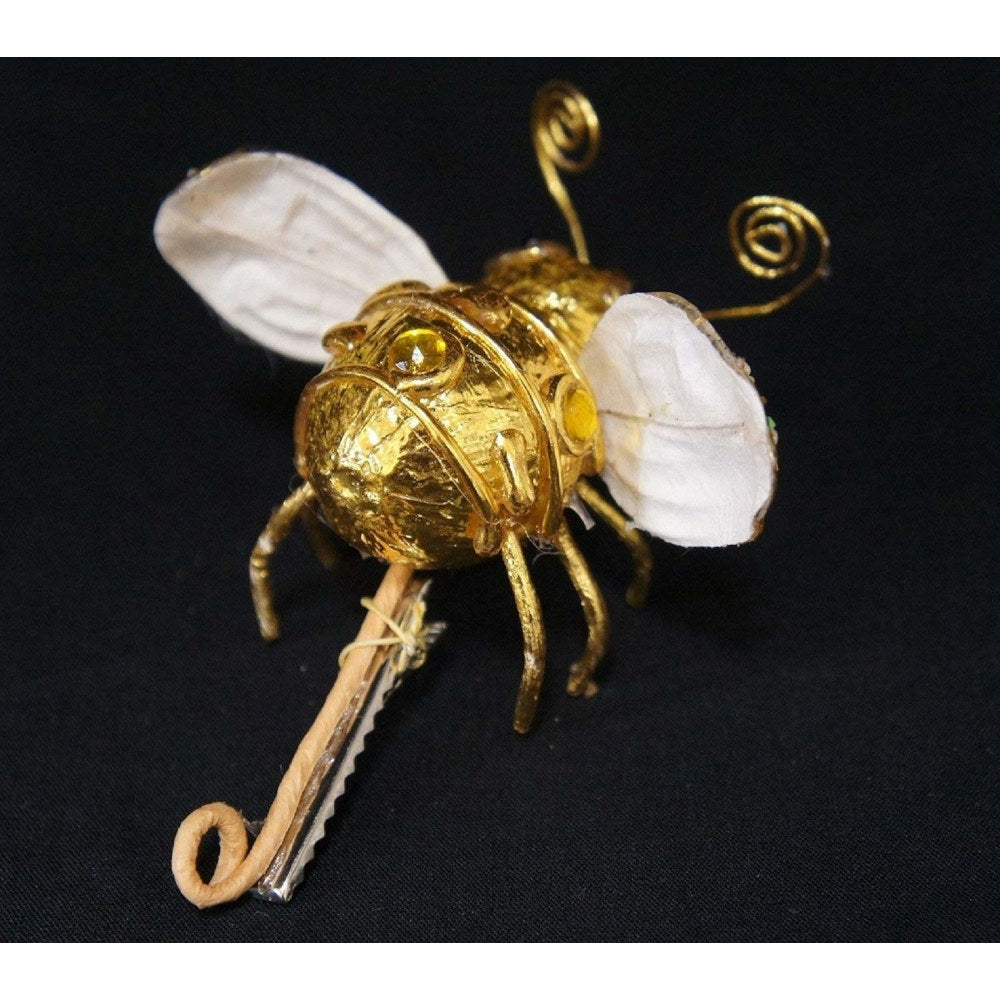 クリップ ミツバチクリップ BEE ツリーオーナメント クリスマスグッズ オーナメント ノエル 人形 ドール 昆虫 蜂 ハチ ゴールド アイボリー 35082XO-IG