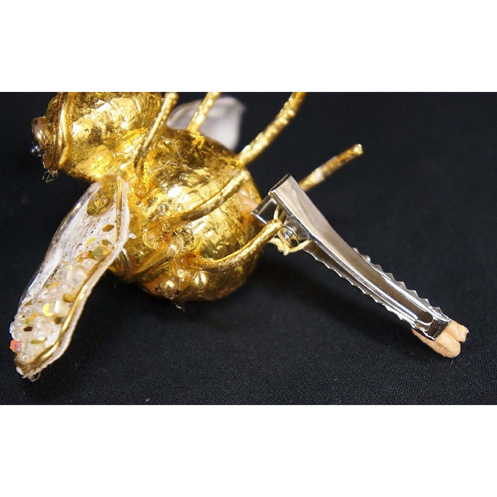クリップ ミツバチクリップ BEE ツリーオーナメント クリスマスグッズ オーナメント ノエル 人形 ドール 昆虫 蜂 ハチ ゴールド アイボリー 35082XO-IG