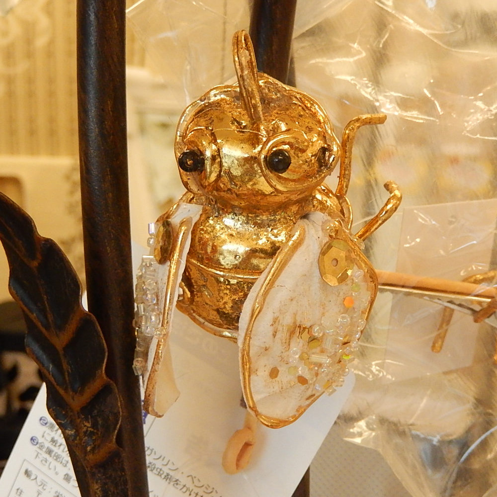 クリップ ミツバチクリップ BEE ツリーオーナメント クリスマスグッズ オーナメント ノエル 人形 ドール 昆虫 蜂 ハチ ゴールド アイボリー 35082XO-IG
