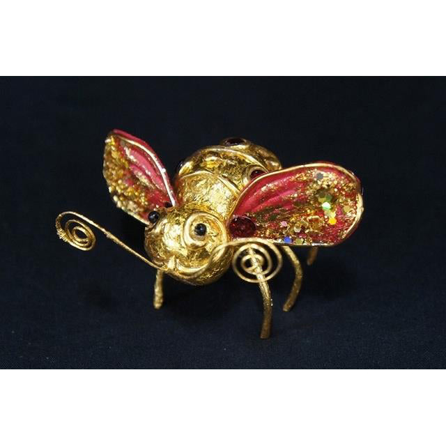 クリップ ミツバチクリップ BEE ツリーオーナメント クリスマスグッズ オーナメント ノエル 人形 ドール 昆虫 蜂 ハチ ゴールド レッド 35082XO-RG