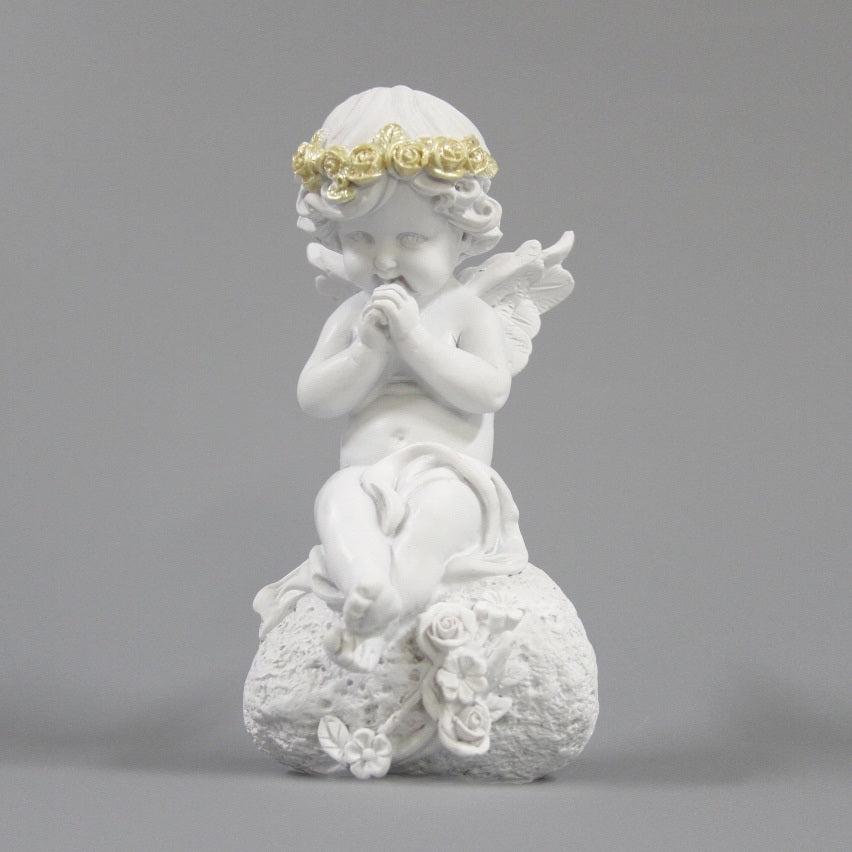 エンジェル 天使 可愛い 祈りエンジェル 願う 祈り 祈願 薔薇 バラ 薔薇冠 ホワイト ゴールド 368097