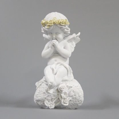 エンジェル 天使 可愛い 祈りエンジェル 願う 祈り 祈願 薔薇 バラ 薔薇冠 ホワイト ゴールド 368097