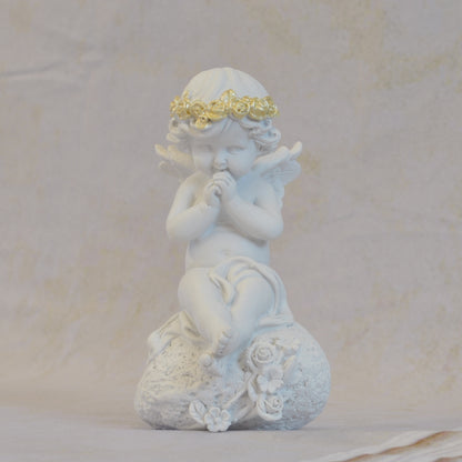 エンジェル 天使 可愛い 祈りエンジェル 願う 祈り 祈願 薔薇 バラ 薔薇冠 ホワイト ゴールド 368097