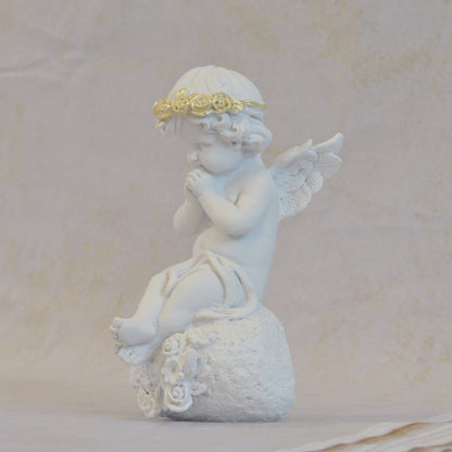 エンジェル 天使 可愛い 祈りエンジェル 願う 祈り 祈願 薔薇 バラ 薔薇冠 ホワイト ゴールド 368097