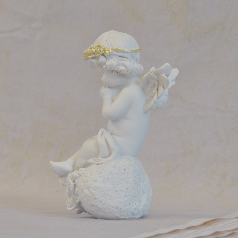 エンジェル 天使 可愛い 祈りエンジェル 願う 祈り 祈願 薔薇 バラ 薔薇冠 ホワイト ゴールド 368097