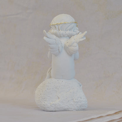 エンジェル 天使 可愛い 祈りエンジェル 願う 祈り 祈願 薔薇 バラ 薔薇冠 ホワイト ゴールド 368097