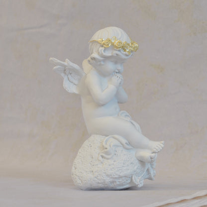 エンジェル 天使 可愛い 祈りエンジェル 願う 祈り 祈願 薔薇 バラ 薔薇冠 ホワイト ゴールド 368097