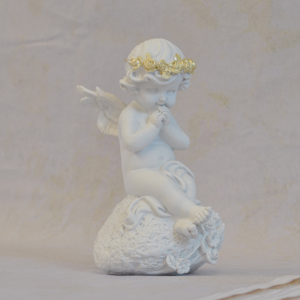 エンジェル 天使 可愛い 祈りエンジェル 願う 祈り 祈願 薔薇 バラ 薔薇冠 ホワイト ゴールド 368097