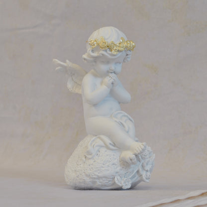 エンジェル 天使 可愛い 祈りエンジェル 願う 祈り 祈願 薔薇 バラ 薔薇冠 ホワイト ゴールド 368097