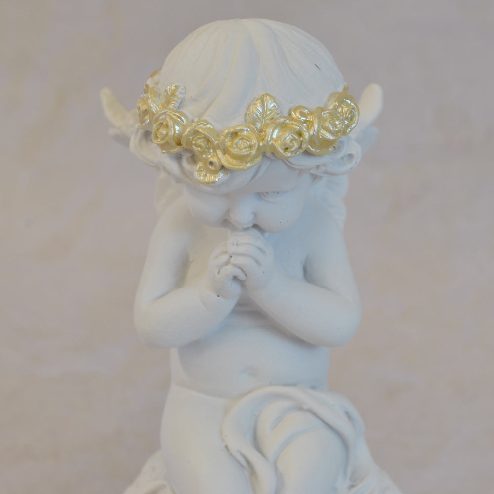 エンジェル 天使 可愛い 祈りエンジェル 願う 祈り 祈願 薔薇 バラ 薔薇冠 ホワイト ゴールド 368097