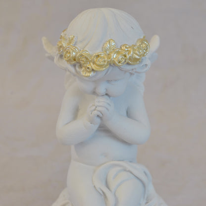 エンジェル 天使 可愛い 祈りエンジェル 願う 祈り 祈願 薔薇 バラ 薔薇冠 ホワイト ゴールド 368097