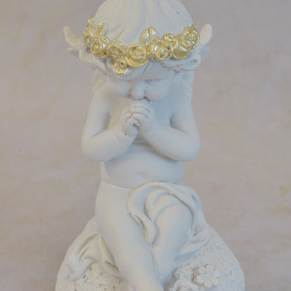 エンジェル 天使 可愛い 祈りエンジェル 願う 祈り 祈願 薔薇 バラ 薔薇冠 ホワイト ゴールド 368097